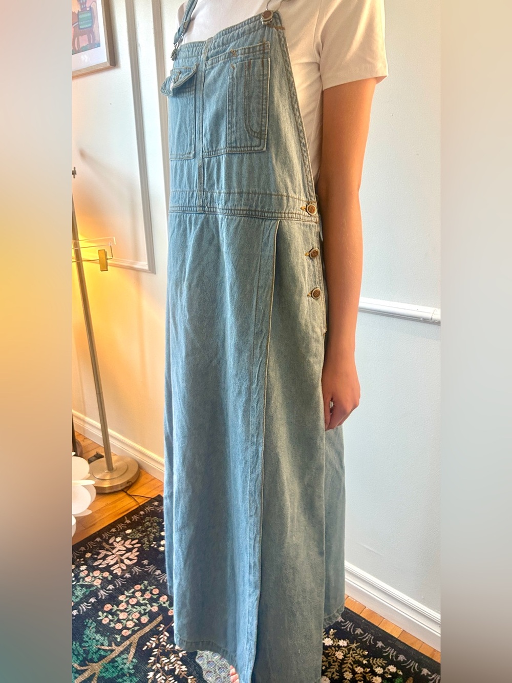 Vintage 90s Denim Overall Dress • Women’s S/M